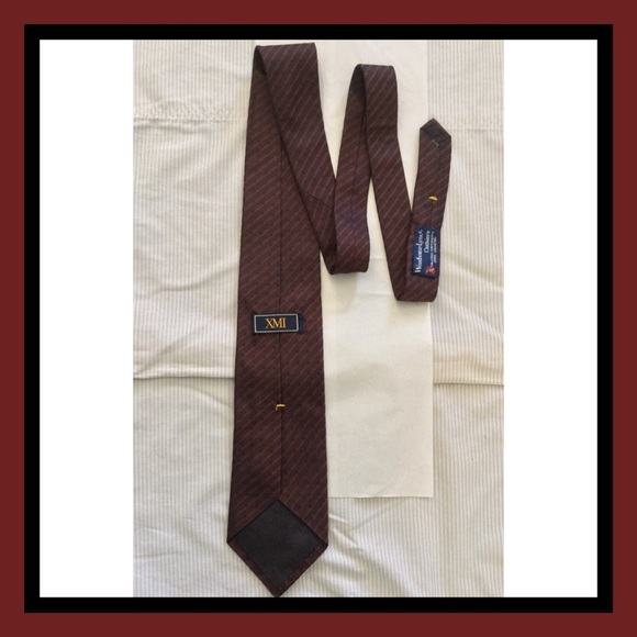 XMI hand made silk tie EUC classic stripe print - Picture 3 of 6